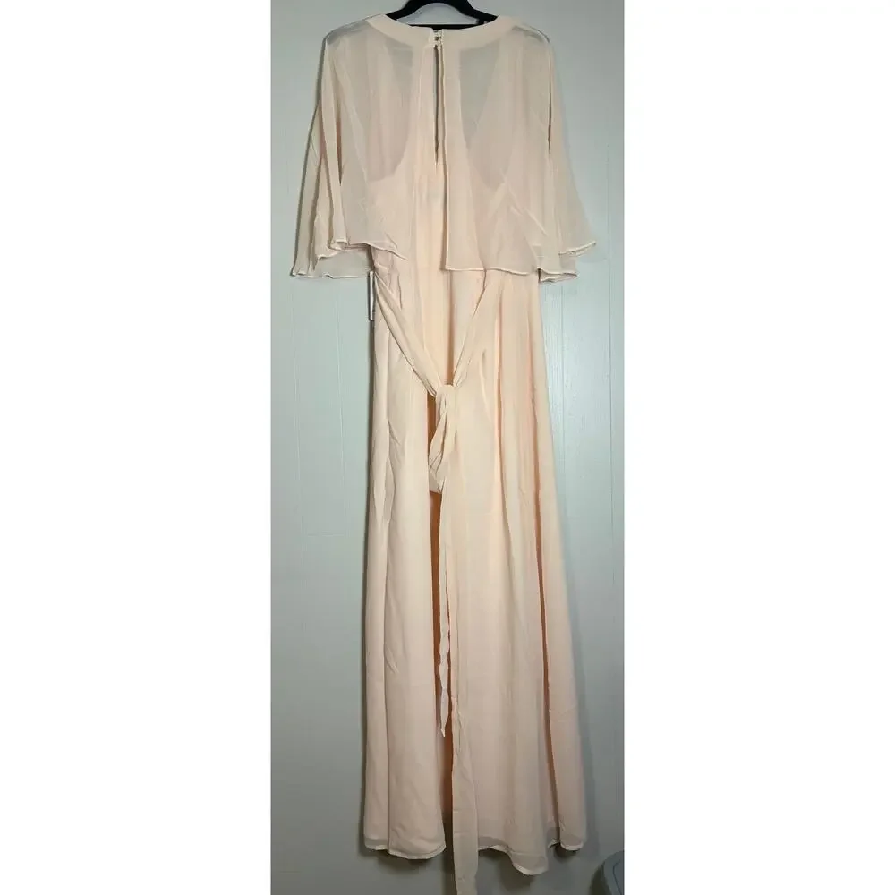 ModCloth Wrapped in Rapture Light Pink Chiffon Maxi Dress Size Large BNWT - Picture 3 of 7
